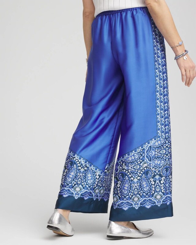 Pull-on Paisley Drawstring Cropped Pants - image 3